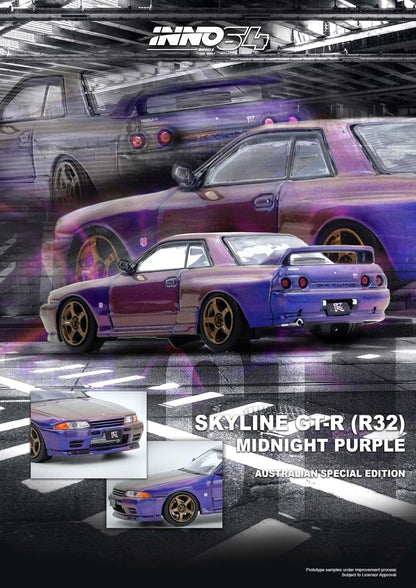 INNO64 - SKYLINE GT-R (R32) MIDNIGHT PURPLE AUSTRALIA SPECIAL EDITION