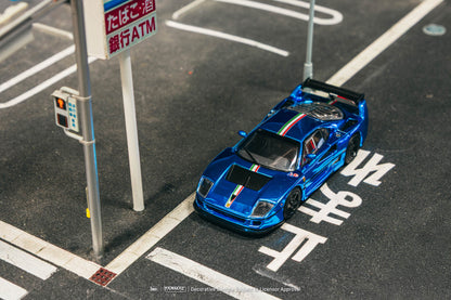 TARMAC WORK 1/64 FERRARI F40 LM CHROME BLUE