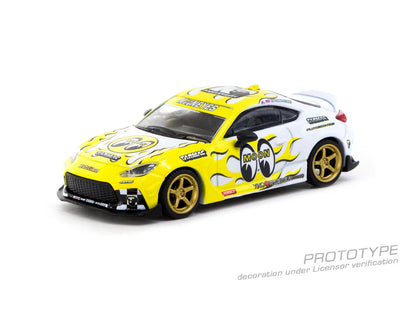 1:64 TOYOTA GR86 -- MOONEYES YELLOW/WHITE FLAMES -- TARMAC WORKS