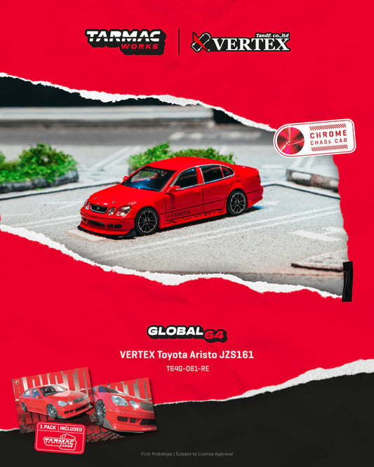 TARMAC WORKS 1/64 - VERTEX TOYOTA ARISTO JZS161 RED