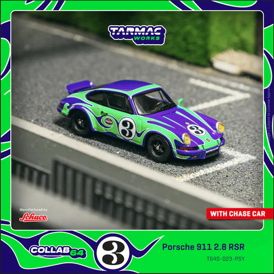 1:64 PORSCHE 911 2.8 RSR -- #3 PSYCHODELIC -- TARMAC WORKS X SCHUCO