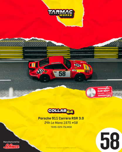 TARMAC WORKS 1/64 - PORSCHE 911 CARRERA RSR 3.0 24H LE MANS 1975 #58