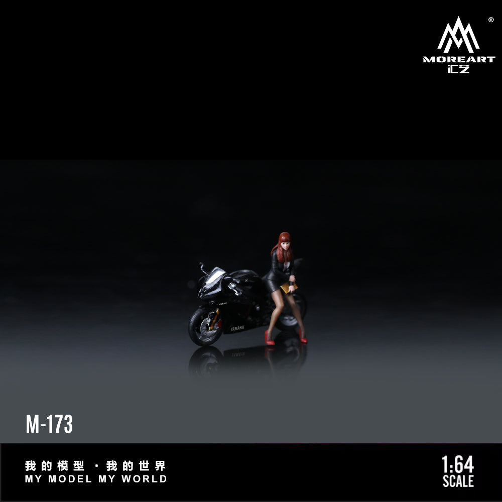Huiyi MoreArt 1:64 Yamaha R6 Black Lady Motorcycle Figure, Realistic Resin Model