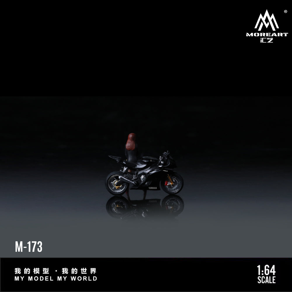 Huiyi MoreArt 1:64 Yamaha R6 Black Lady Motorcycle Figure, Realistic Resin Model
