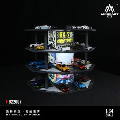 Huiyi MoreArt1:64 Octagonal Building Parking Lot 01 Simulation Model