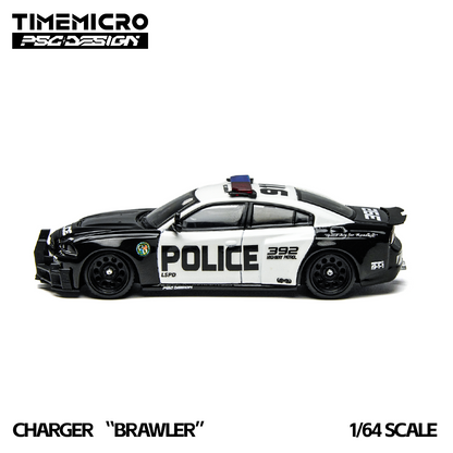 TIMEMICRO × PSC DESIGN - 1/64 WARHORSE "BRAWLER" CHARGER LSPD POLICE CAR SIMULATION ALLOY CAR MODEL