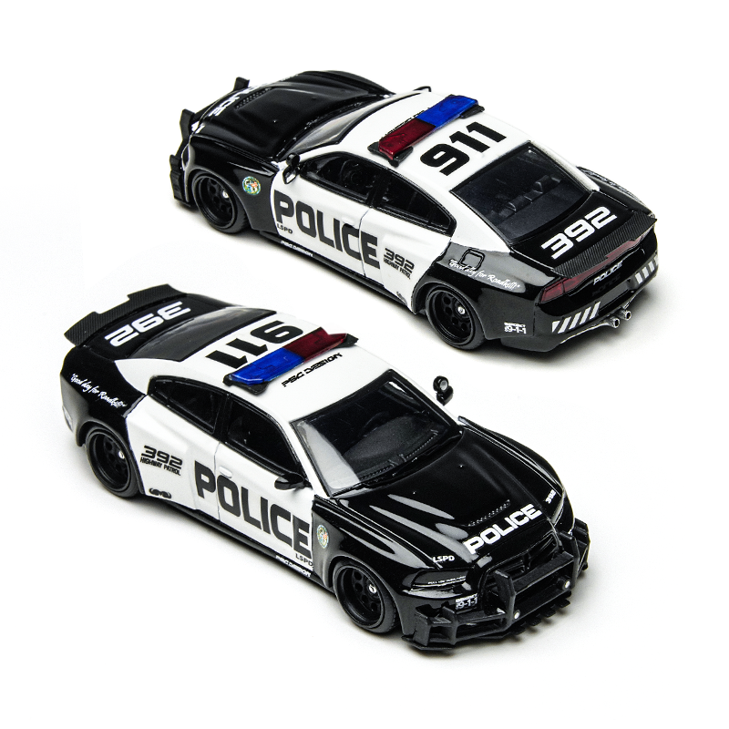 TIMEMICRO × PSC DESIGN - 1/64 WARHORSE "BRAWLER" CHARGER LSPD POLICE CAR SIMULATION ALLOY CAR MODEL