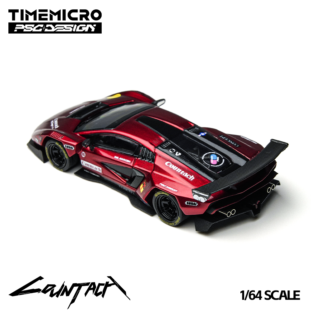 TIMEMICRO × PSC DESIGN - 1/64 CONTAȘ "V" SCARLET COUNTACH "V" ALLOY CAR MODEL