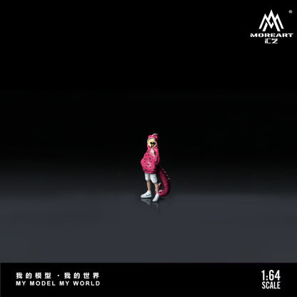 Pink/green dinosaur dolls are expected to arrive in about one month