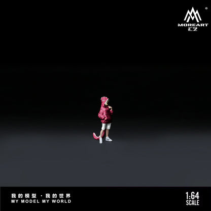 Pink/green dinosaur dolls are expected to arrive in about one month