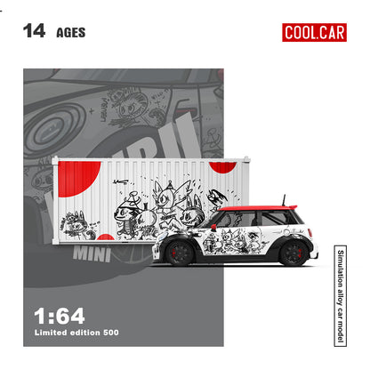 CC 1:64 BMW MINI COOPER LUBUBU painted simulation alloy car model