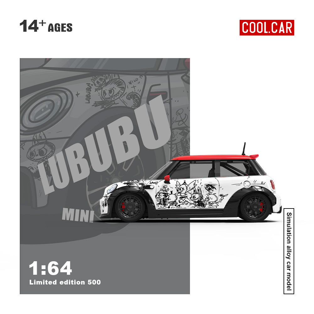 CC 1:64 BMW MINI COOPER LUBUBU painted simulation alloy car model