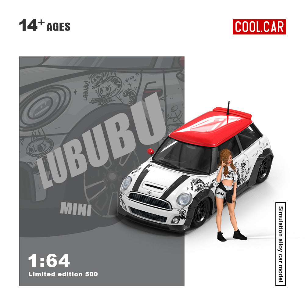 CC 1:64 BMW MINI COOPER LUBUBU painted simulation alloy car model