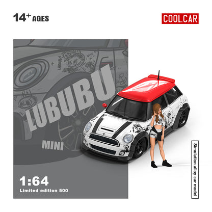 CC 1:64 BMW MINI COOPER LUBUBU painted simulation alloy car model