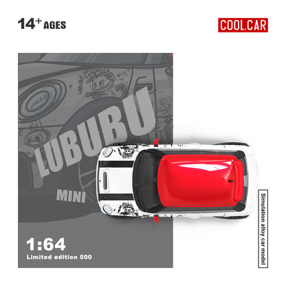 CC 1:64 BMW MINI COOPER LUBUBU painted simulation alloy car model