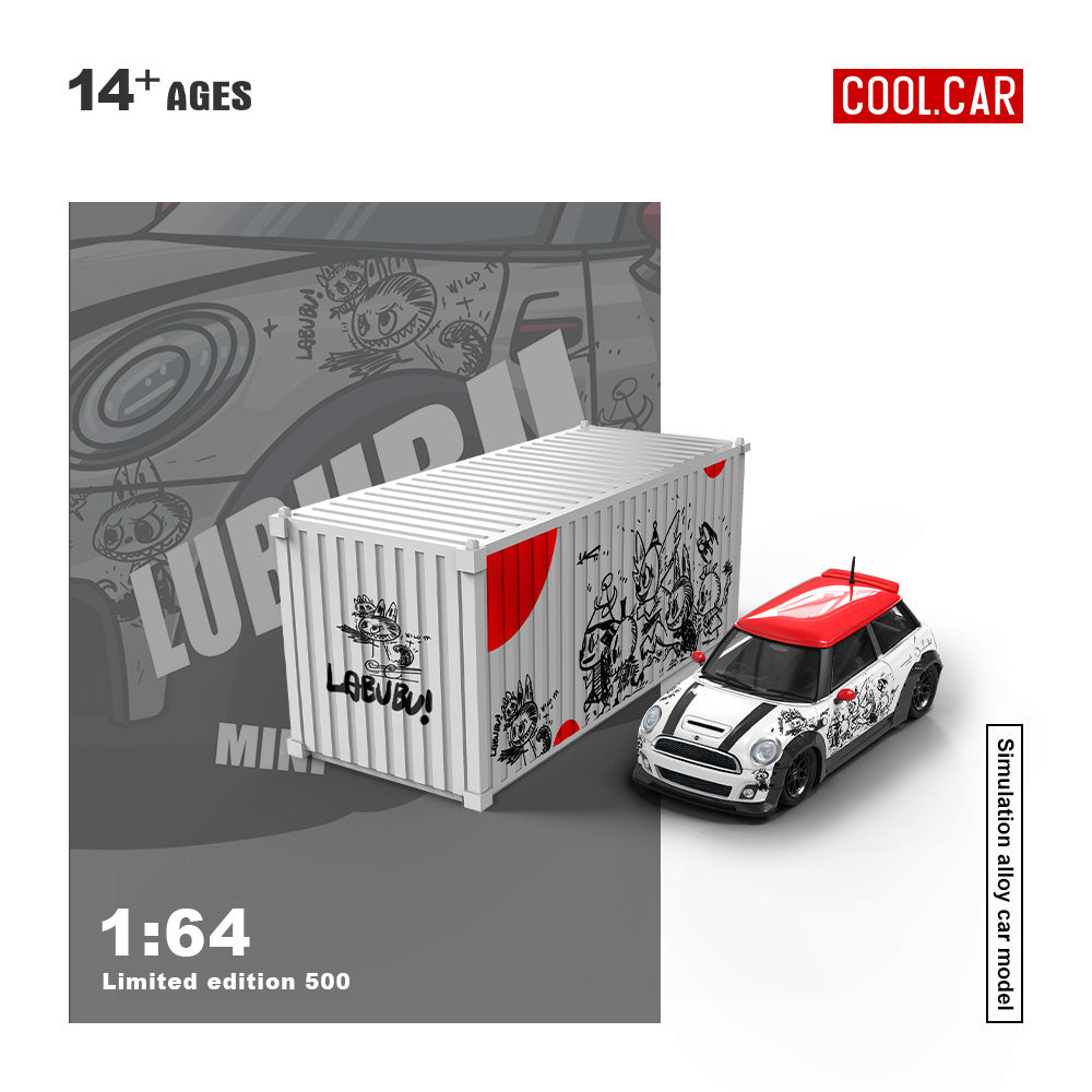 CC 1:64 BMW MINI COOPER LUBUBU painted simulation alloy car model