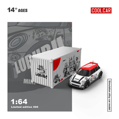 CC 1:64 BMW MINI COOPER LUBUBU painted simulation alloy car model