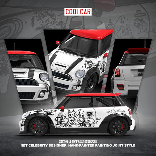 CC 1:64 BMW MINI COOPER LUBUBU painted simulation alloy car model