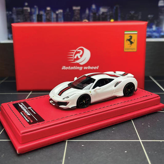Rotating wheel 1:64 high-end resin collectible model Ferrari 488 Pista, limited edition of 99&nbsp;