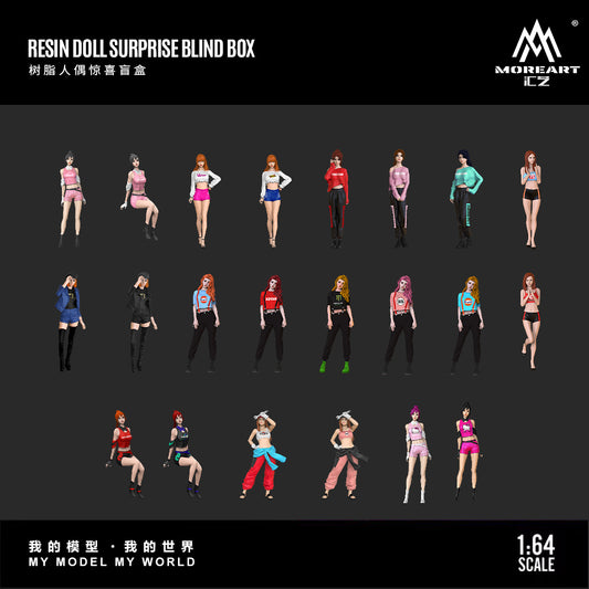 MOREART1:64 RESIN DOLL SURPRISE BLIND BOX SIMULATION RESIN MODEL