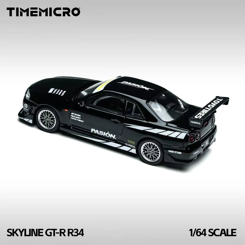 TimeMicro 1:64 Skyline GT-R R34 "Pasión" Black $19.00