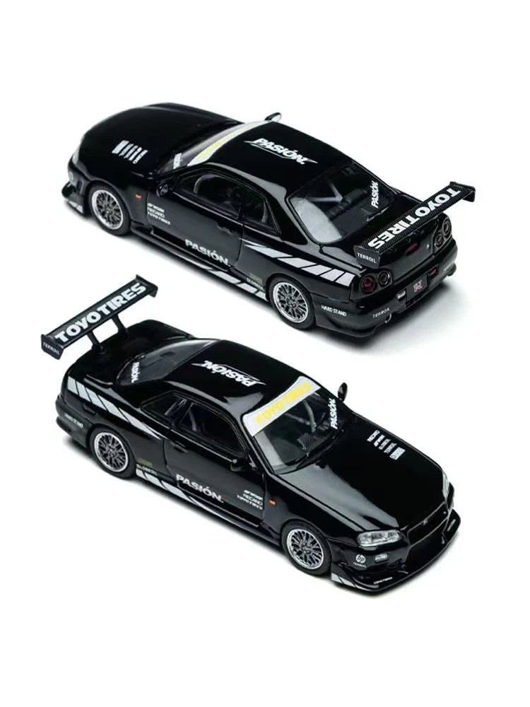TimeMicro 1:64 Skyline GT-R R34 "Pasión" Black $19.00