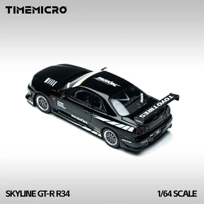 TimeMicro 1:64 Skyline GT-R R34 "Pasión" Black $19.00