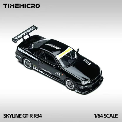 TimeMicro 1:64 Skyline GT-R R34 "Pasión" Black $19.00