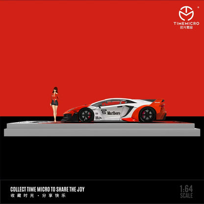 TIMEMICRO 1:64 LAMBORGHINI GTEVO MARLBORO AND HKS COATING SIMULATION ALLOY CAR MODEL