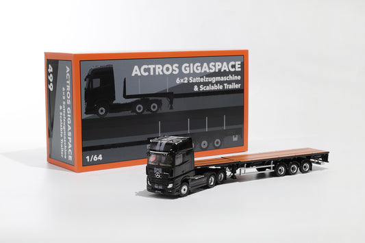 1:64 Mercedes-Benz Actros 6x2 &amp; Scalable Trailer