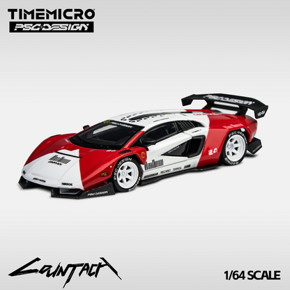TimeMicro × PSC DESIGN 1:64 Countach “V” Marlboro Tribute Simulated Alloy Car Model