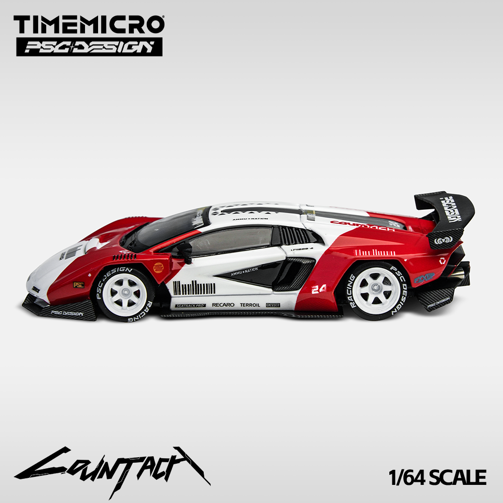 TimeMicro × PSC DESIGN 1:64 Countach “V” Marlboro Tribute Simulated Alloy Car Model