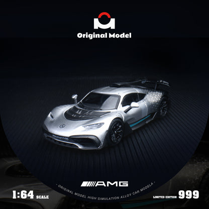 Original model: 1/64 AMG One-Starlight Silver Alloy Car Model