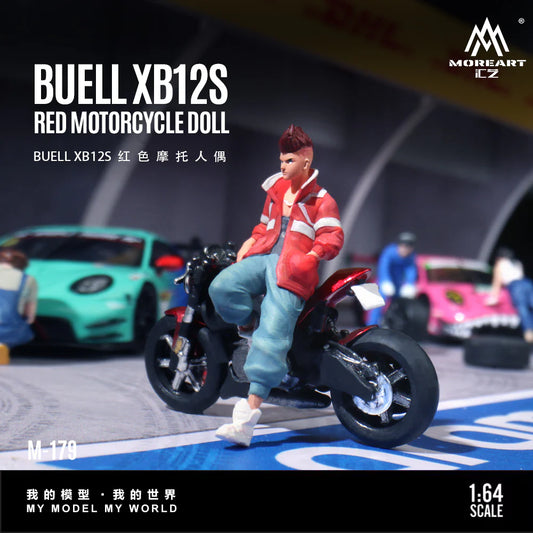 MoreArt 1:64 BUELL XB12S Red Motorcycle Figure, Resin Model