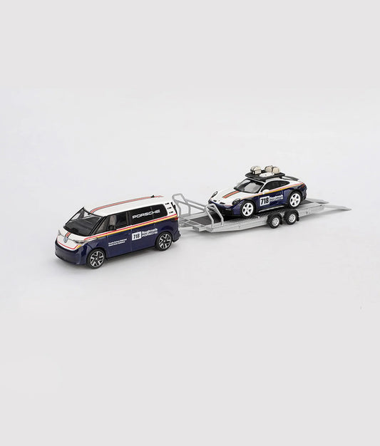 MINIGT - MGTS0019 Porsche 911 Dakar #718 / Volkswagen ID. Buzz Porsche Centrum Gelderland Roughroads Set