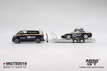 MINIGT - MGTS0019 Porsche 911 Dakar #718 / Volkswagen ID. Buzz Porsche Centrum Gelderland Roughroads Set