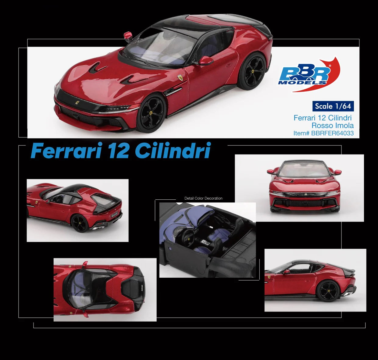 BBRFER64033 * Ferrari 12 Cilindri Rosso Imola