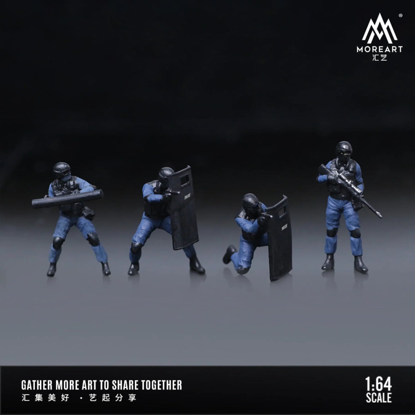 MOREART 1:64 ARMED POLICE DOLL D SET RESIN MODEL