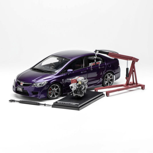 1/18 HONDA CIVIC TYPE R (FD2) 2007 LATE VERSION PREMIUM DEEP VIOLET PEARL – MOTORHELIX - PRE ORDER