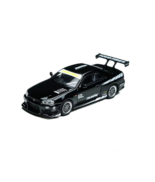 TimeMicro 1:64 Skyline GT-R R34 "Pasión" Black $19.00