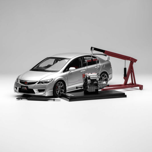 1/18 HONDA CIVIC TYPE R (FD2) 2007 LATE VERSION SUPER PLATINUM METALLIC SILVER – MOTORHELIX - PRE ORDER