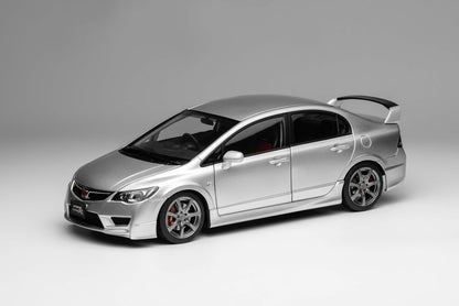 1/18 HONDA CIVIC TYPE R (FD2) 2007 LATE VERSION SUPER PLATINUM METALLIC SILVER – MOTORHELIX - PRE ORDER
