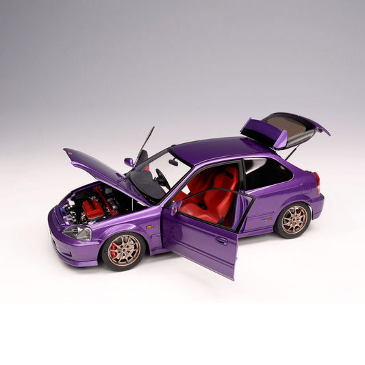 1:18 HONDA CIVIC TYPE R (EK9) – PEARL PURPLE – MOTORHELIX - PRE ORDER